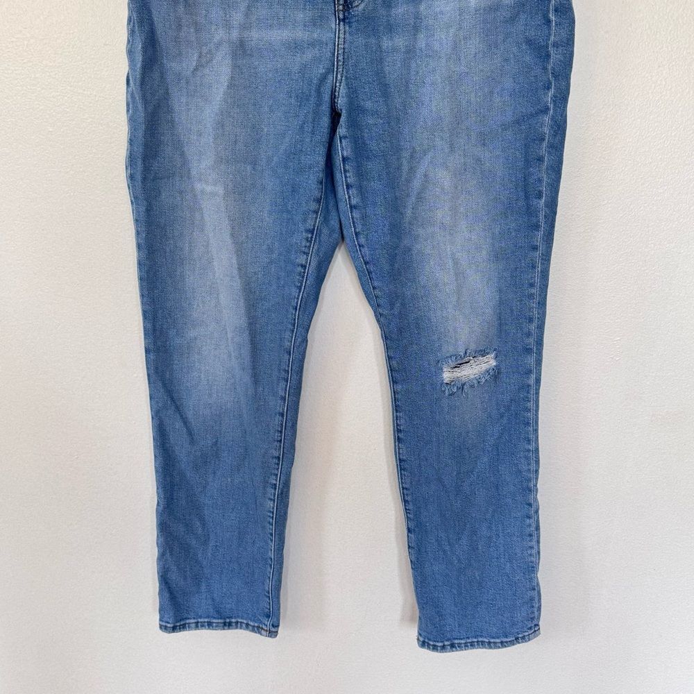 Madewell High Rise Slim Boyjean Blue Wash Distressed Jeans  Sz 32 - Picture 6 of 13